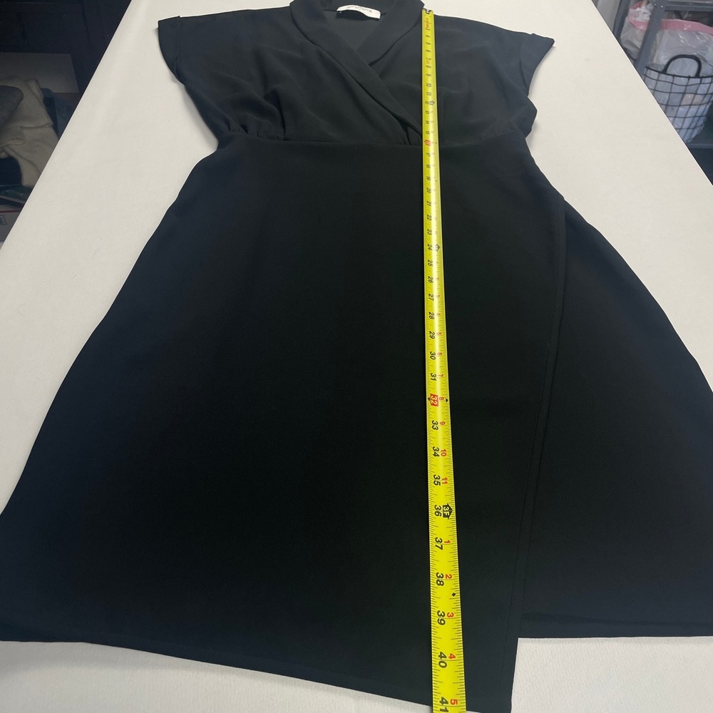 MM La Fleur Tory Dress Faux Wrap Office Black Size 6 - Picture 9 of 9